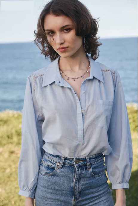 New Birkin Blouse Blue